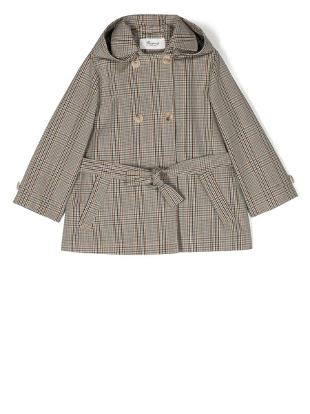  Bonpoint Charlene Plaid-check Print Coat - Brown 