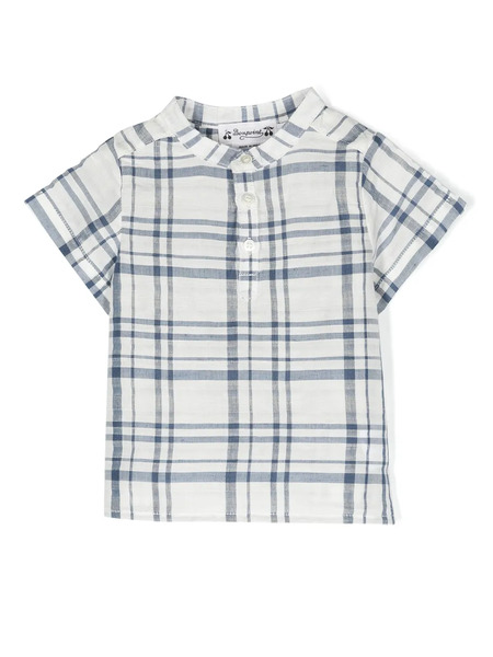  Bonpoint Checked Short-sleeved Shirt - White 