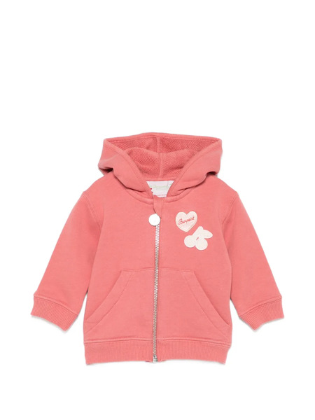  Bonpoint Cherry-appliqué Hoodie - Pink 