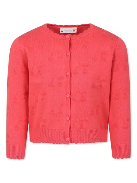  Bonpoint Cherry-jacquard Cardigan - Pink 