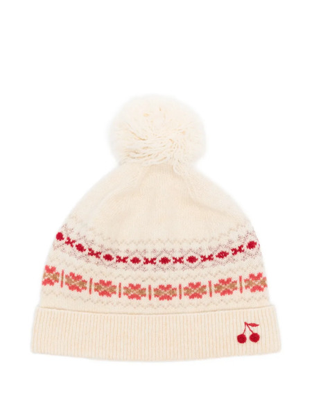  Bonpoint Cherry-motif Beanie Hat - Neutrals 