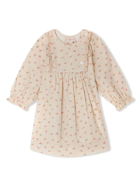  Bonpoint Cherry-print Organic Cotton Dress - Neutrals 