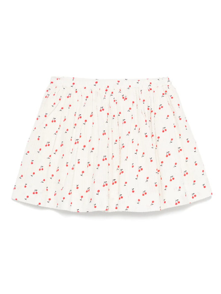  Bonpoint Cherry-print Skirt - White 