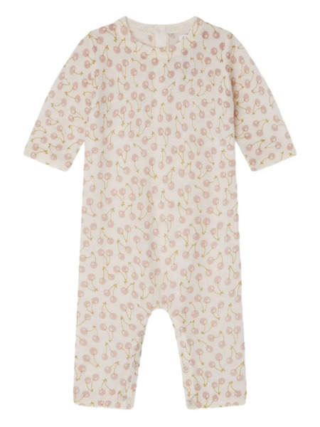  Bonpoint Cherry-print Wool Jumpsuit - White 