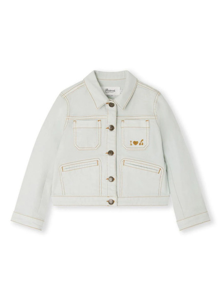  Bonpoint Decorative-stitching Denim Jacket - Blue 