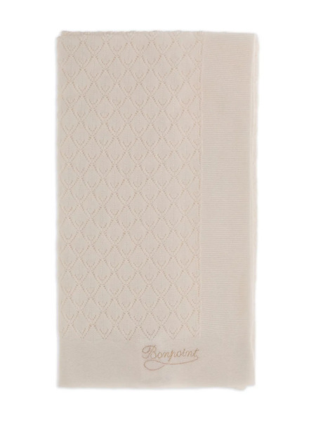  Bonpoint Diamond-pattern Knitted Scarf - Neutrals 