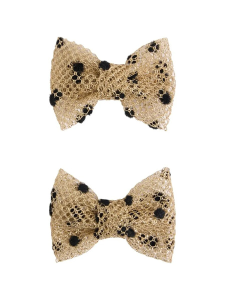  Bonpoint Dotted Bow Hair Clip - Neutrals 