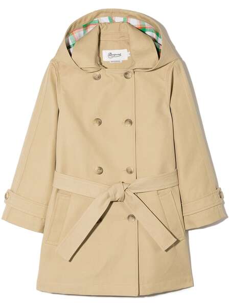  Bonpoint Double-breasted Hooded Trench Coat - Neutrals 