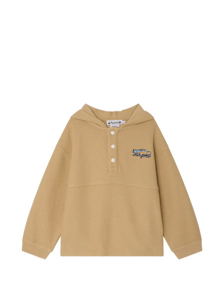  Bonpoint Edan Button-up Hoodie - Neutrals 
