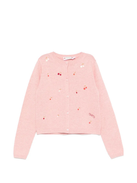  Bonpoint Embroidered Cardigan - Pink 