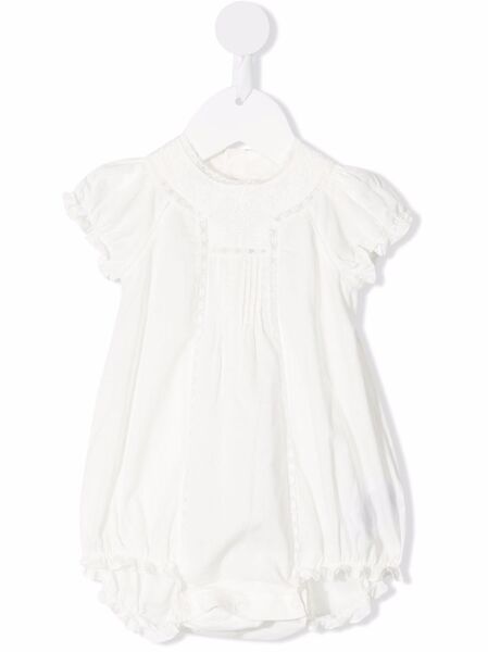  Bonpoint Embroidered Cotton Romper - White 