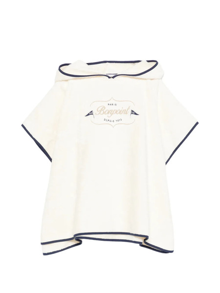  Bonpoint Embroidered Hooded Bath Poncho - Neutrals 
