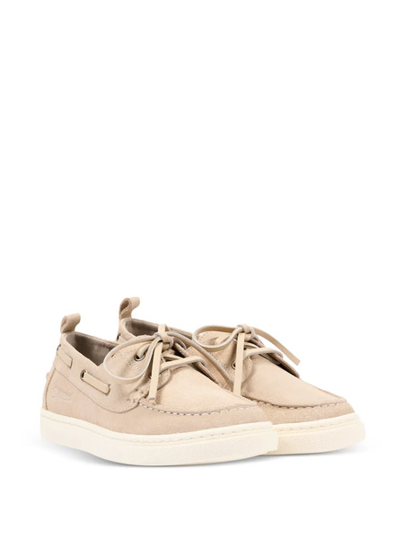  Bonpoint Eyelet Leather Boat Shoes - Neutrals 