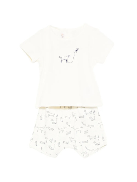  Bonpoint Fanilo Dog-print Shorts Set (set Of Two) - Neutrals 