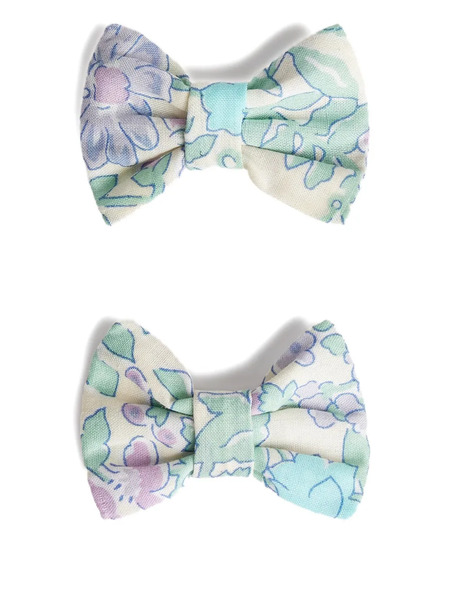  Bonpoint Floral Bow Hair Clip (set Of Two) - Blue 