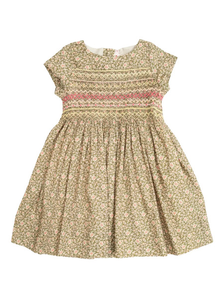  Bonpoint Floral-print Smocked Dress - Green 
