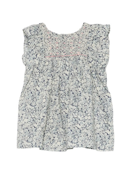  Bonpoint Floral Ruffled Dress - Blue 