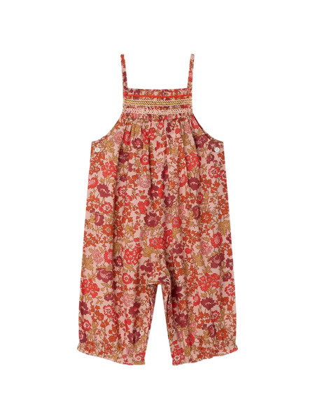  Bonpoint Floral Smocked Salopette Lilisy - Pink 