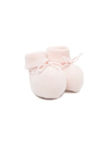  Bonpoint Front-tie Cashmere Slippers - Pink 