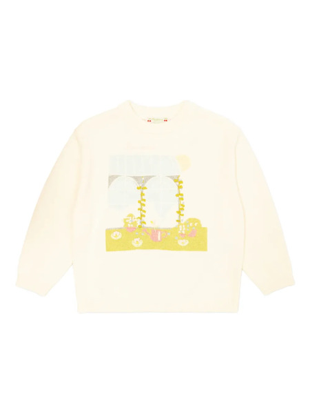  Bonpoint Graphic Crew-neck Sweater - Neutrals 