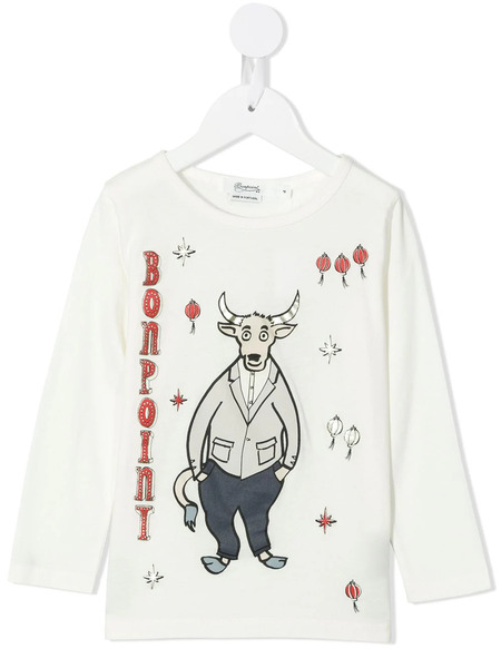  Bonpoint Graphic-print Long-sleeve T-shirt - White 