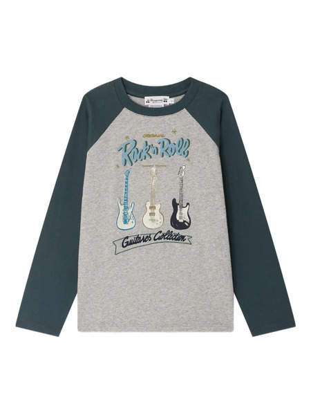  Bonpoint Guri Guitar-print Raglan-sleeve T-shirt - Grey 