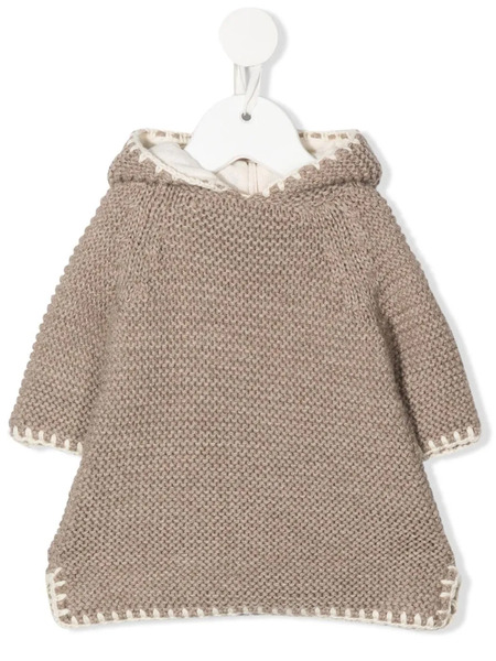  Bonpoint Hooded Alpaca Wool Knit Top - Neutrals 