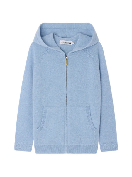  Bonpoint Hooded Zip Cardigan - Blue 