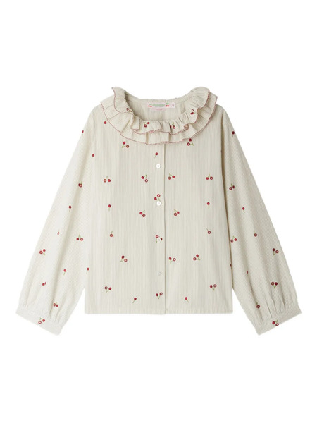  Bonpoint Jaffa Cherry-embroidered Shirt - Neutrals 