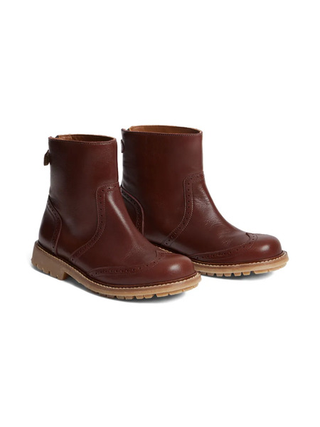  Bonpoint Jimin Leather Brogue Boots - Brown 