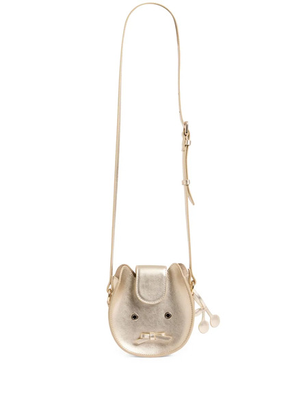  Bonpoint Jura Cat-face Bow Shoulder Bag - Gold 