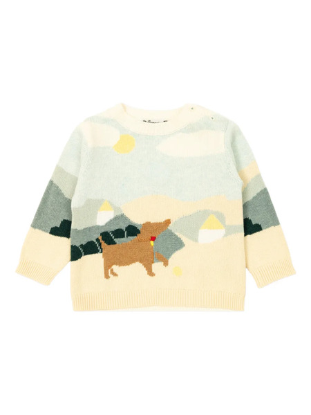  Bonpoint Landscape Dog Sweater - Neutrals 