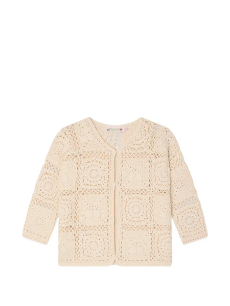  Bonpoint Lea Marie Crochet Cardigan - Neutrals 