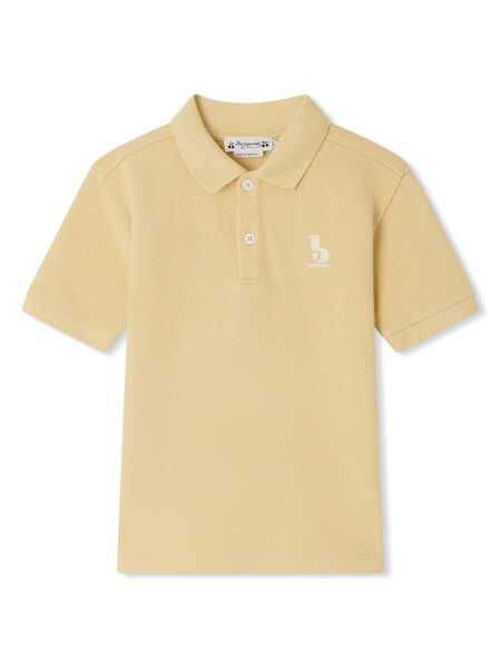  Bonpoint Logo-embroidered Cotton Polo Top - Yellow 