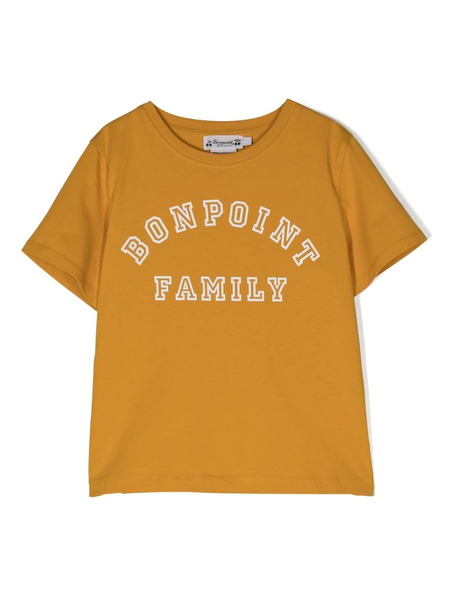  Bonpoint Logo-print Crew-neck T-shirt - Yellow 