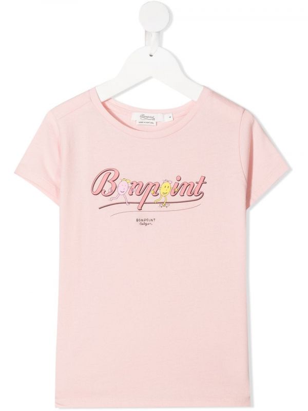  Bonpoint Logo-print Short-sleeve T-shirt - Pink 