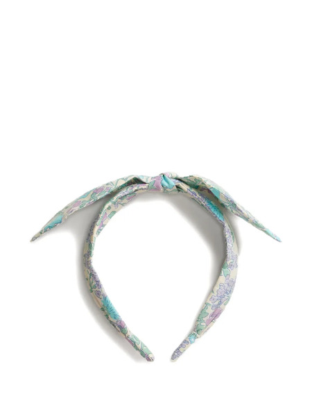  Bonpoint Lorette Bow-detail Floral Headband - Blue 