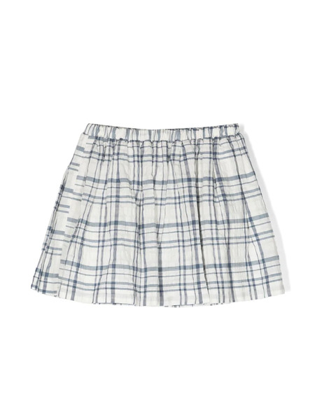  Bonpoint Plaid Print Skirt - Blue 