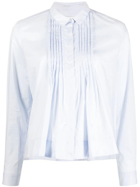  Bonpoint Pleated Cotton Shirt - Blue 