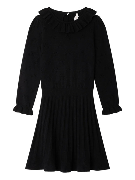  Bonpoint Pleated Ruffled Dress - Black 