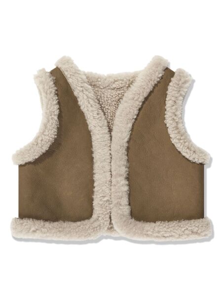  Bonpoint Reversible Leather Gilet - Brown 