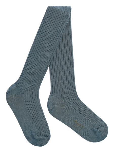  Bonpoint Ribbed Cotton Tights - Blue 