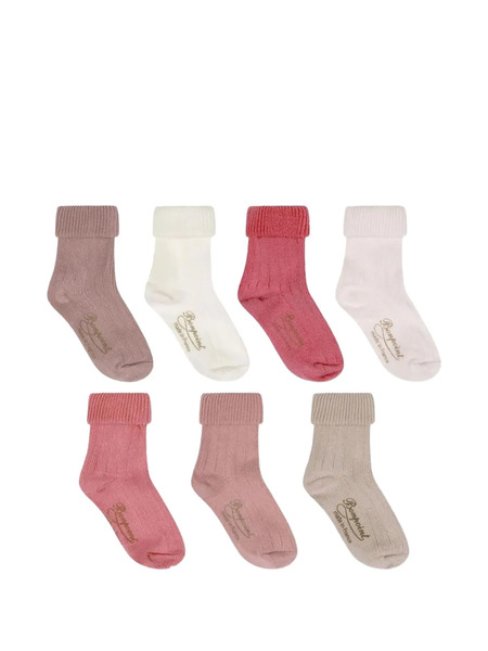  Bonpoint Ribbed Socks (set Of Seven) - Pink 