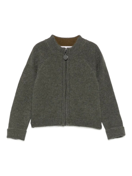  Bonpoint Ribbed Zip-up Cardigan - Green 