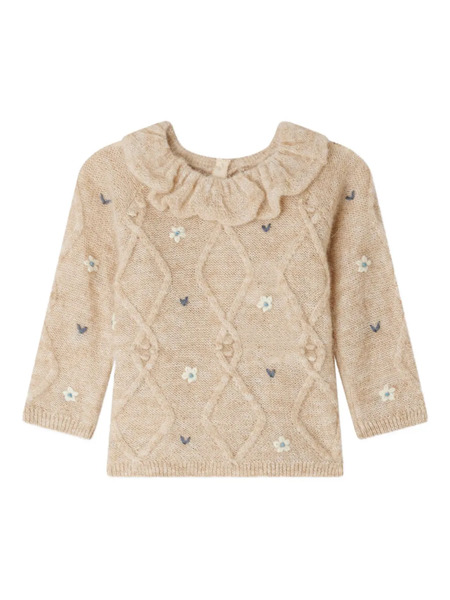  Bonpoint Ruffled Cardigan - Neutrals 