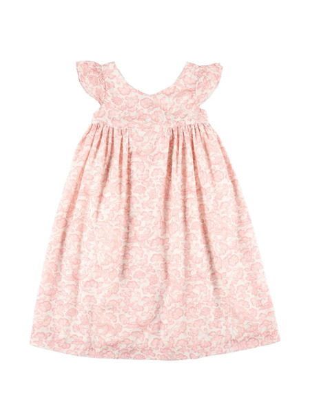  Bonpoint Ruffled Floral Dress - White 