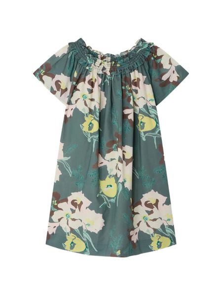  Bonpoint Ruffled Floral Goldie Dress - Green 