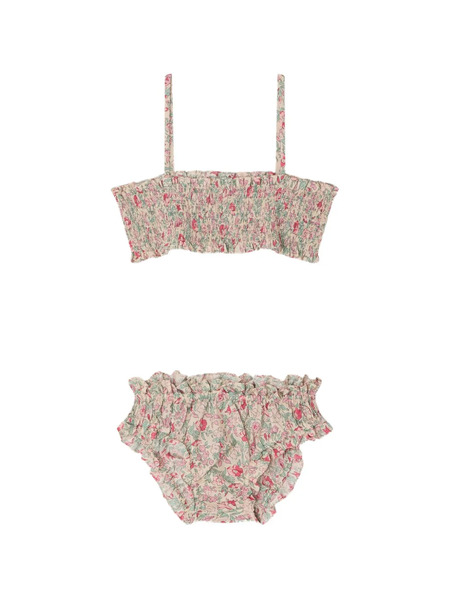  Bonpoint Ruffled Floral Print Finlay Swimsuit - Neutrals 