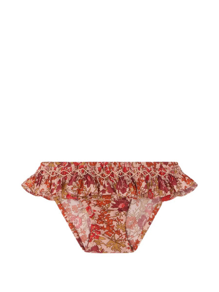  Bonpoint Ruffled Floral Print Swim Briefs - Neutrals 