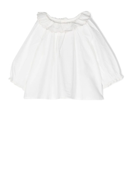  Bonpoint Ruffled Scallop-collar Blouse - White 